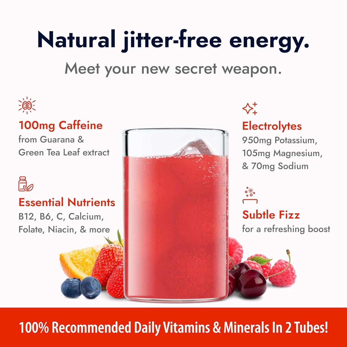 Zipfizz Healthy Energy Drink Mix, Hydration with B12 and Multi Vitamins, Fruit Punch, 20 Tubes