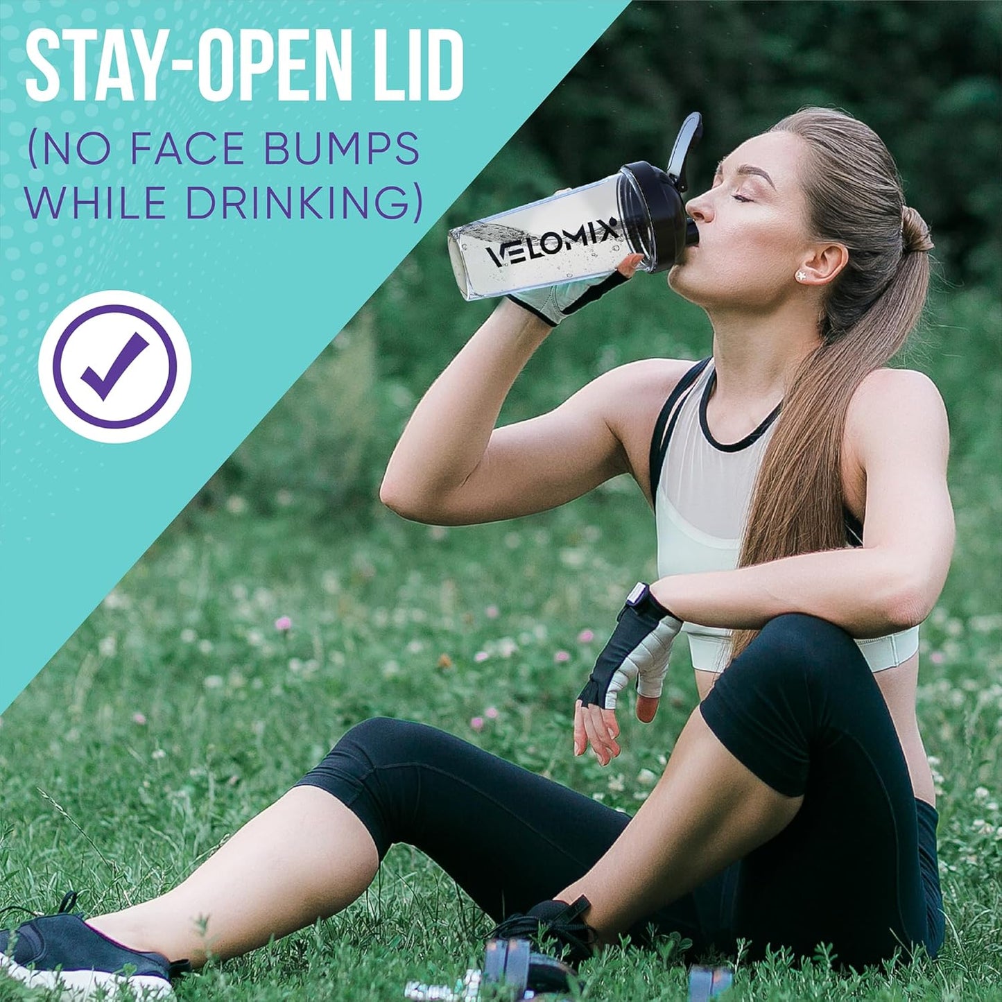 '-2 Pack - 28 oz Protein Mix Shaker Bottles - | Leak Proof Protein Shake Bottles | - Black and Clear