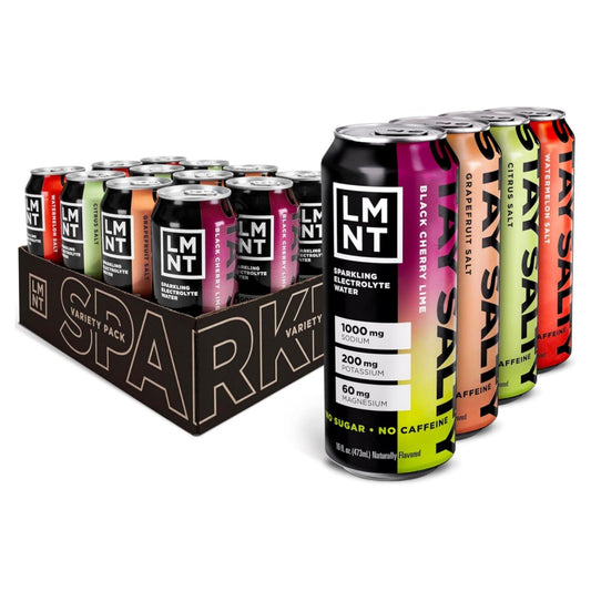 LMNT Sparkling Electrolyte Energy Drink - Variety Pack | 12 Bottles