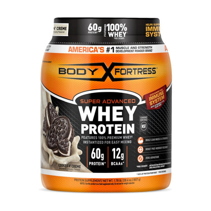Body Fortress Super Advanced Whey Protein Powder, Vitamins C & D Plus Zinc