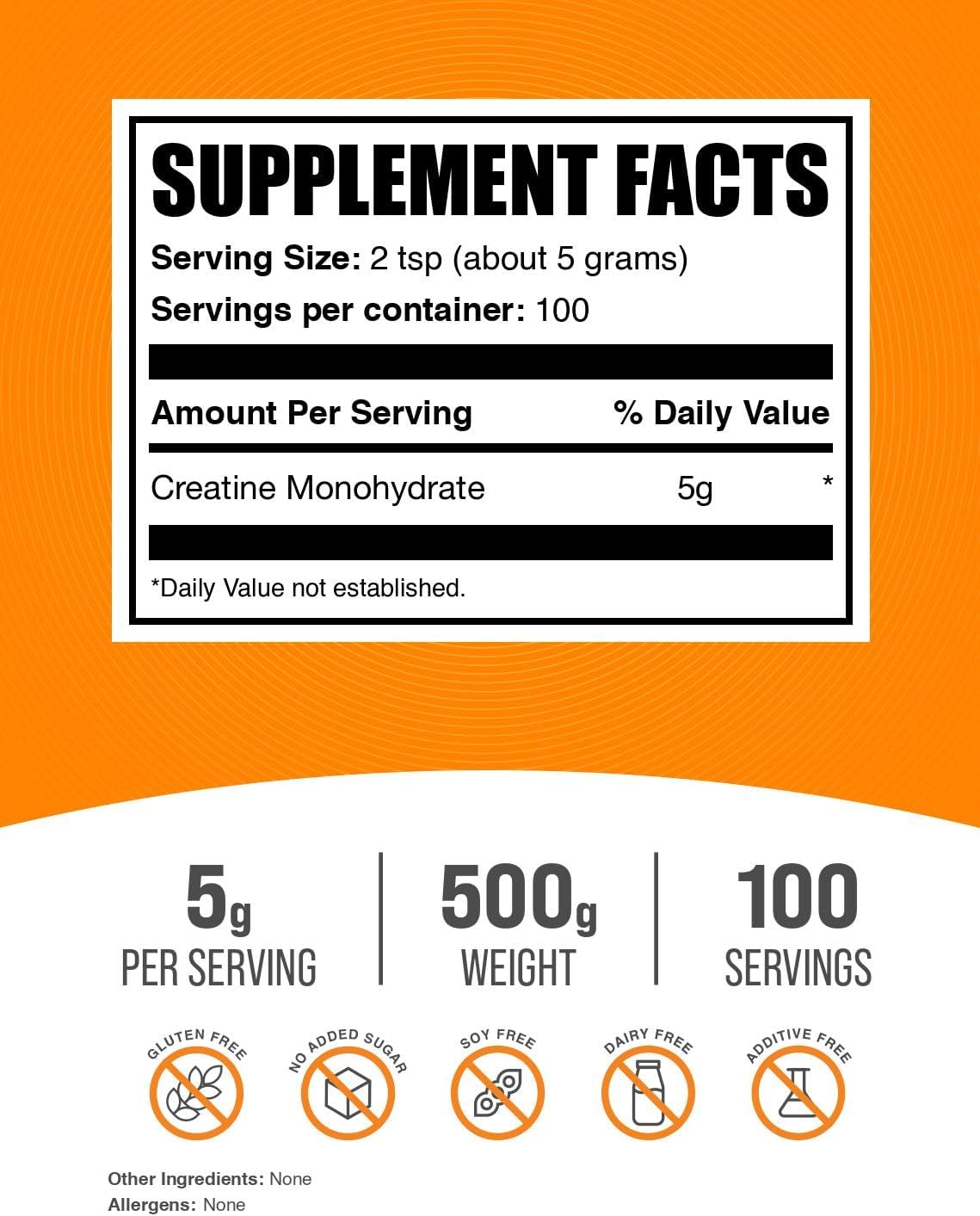 Creatine Monohydrate Powder - Creatine Supplement, Micronized Creatine, Creatine Powder, 500g (1 Pack)