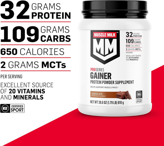 Muscle Milk Gainer Protein Powder, Vanilla Creme, 32g Protein, 5 Pound