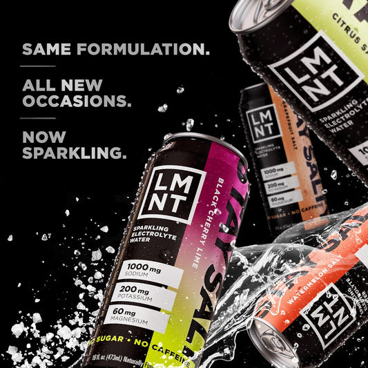 LMNT Sparkling Electrolyte Energy Drink - Variety Pack | 12 Bottles